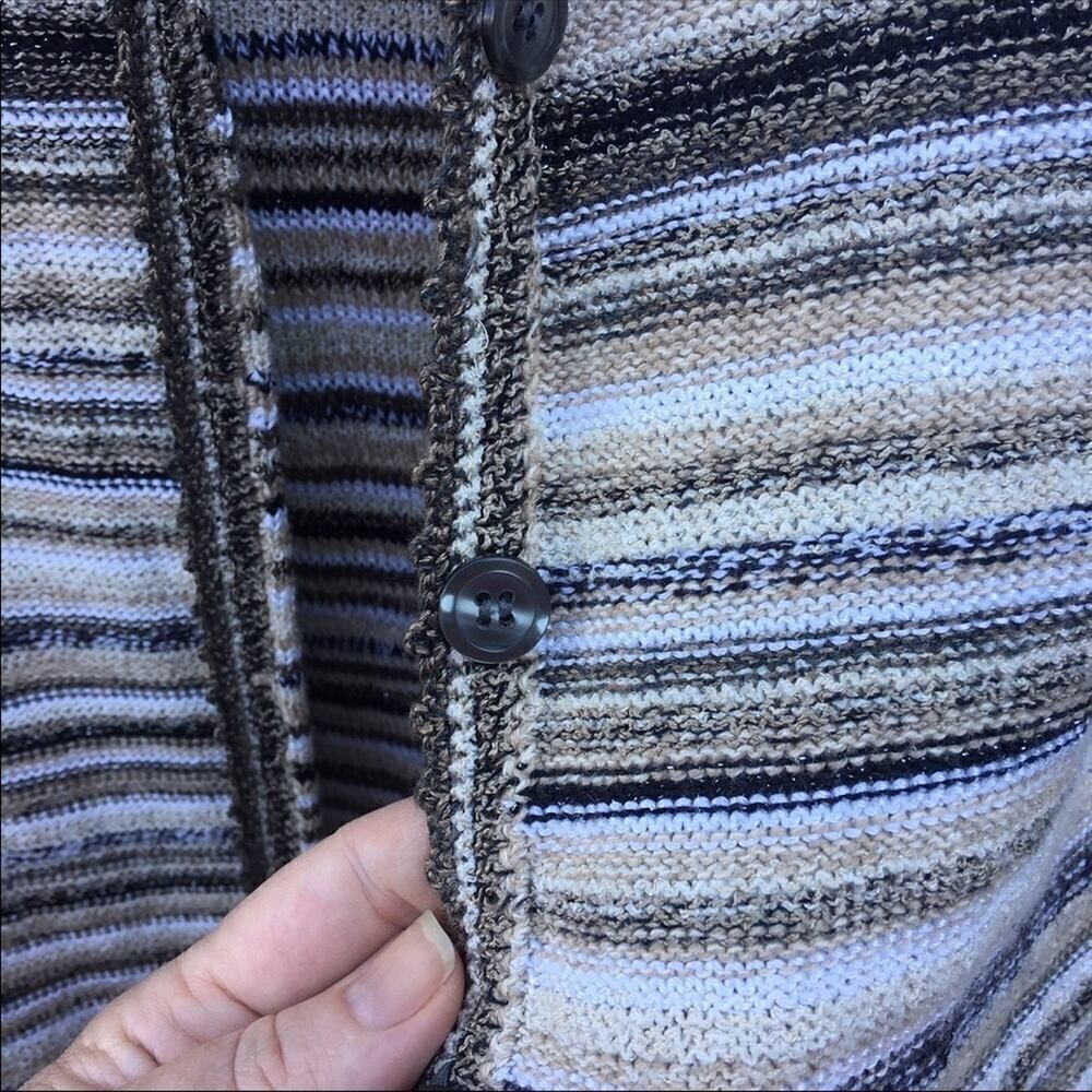 Talbots Striped Button-Down Cardigan - Picture 7 of 8